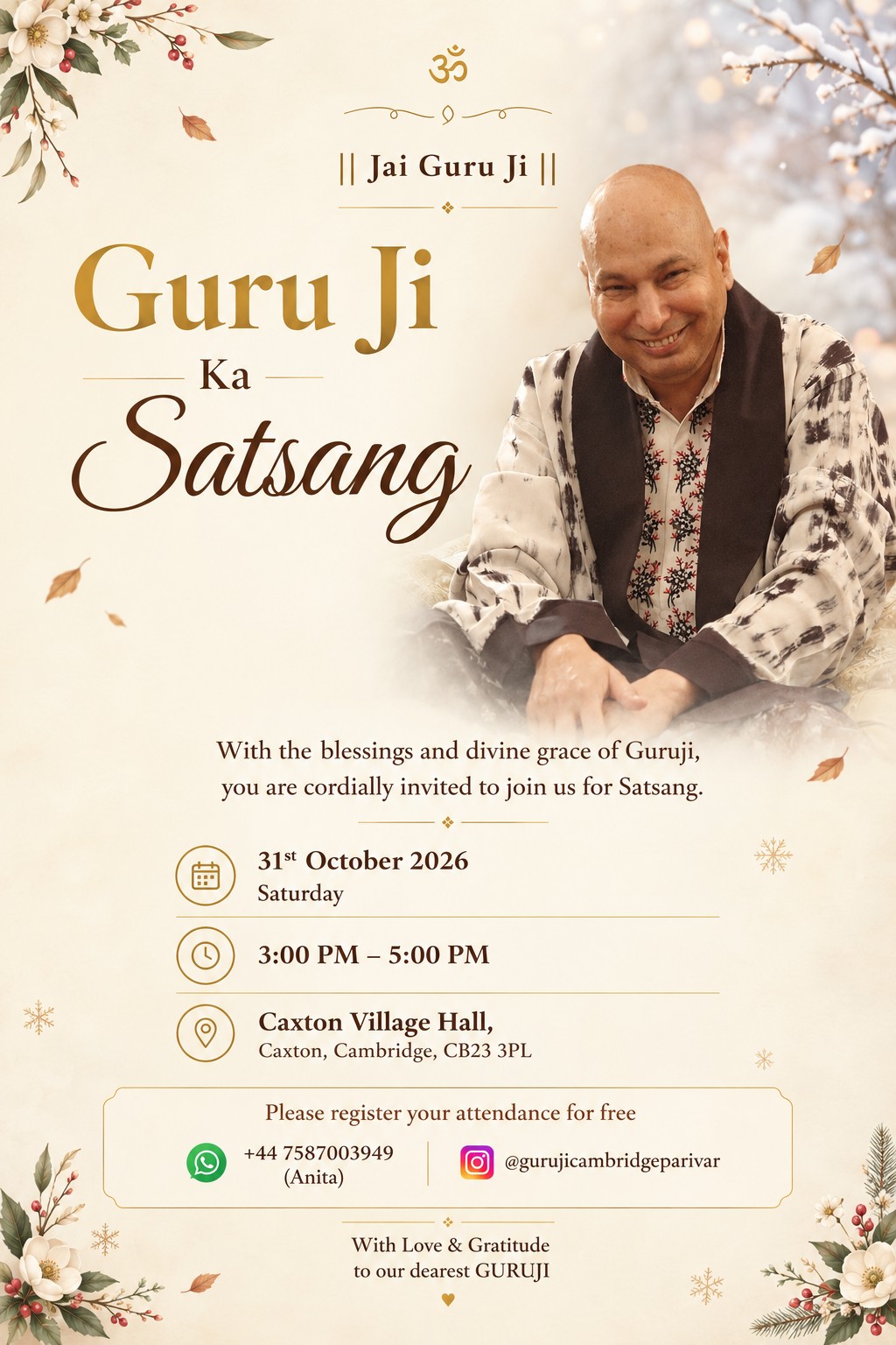 Monthly Satsang Poster
